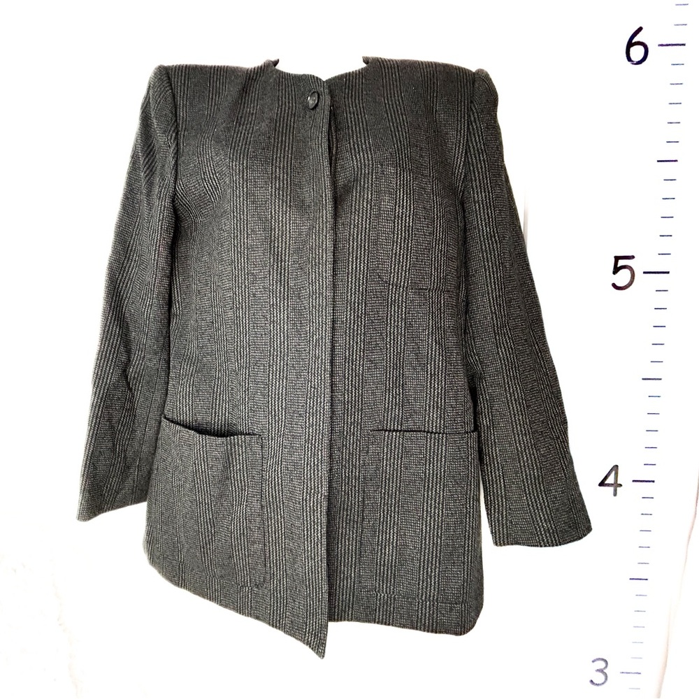 Kasper for A.S.L. Black Tweed Wool Blazer‎ Jacket Women's 12